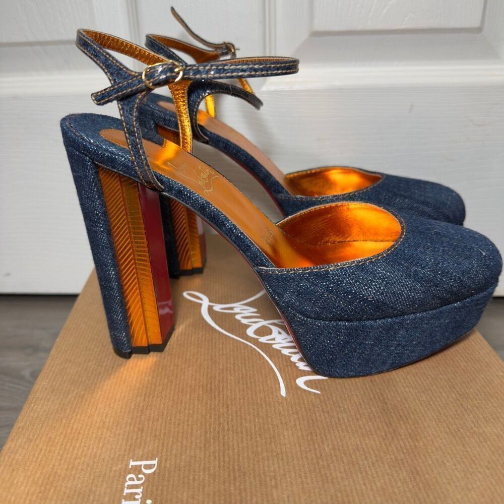 Christian Louboutin Coluna denim pump 130 size EU 39.5